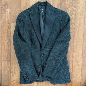 INC International Concepts Black Floral Blazer and pants suit